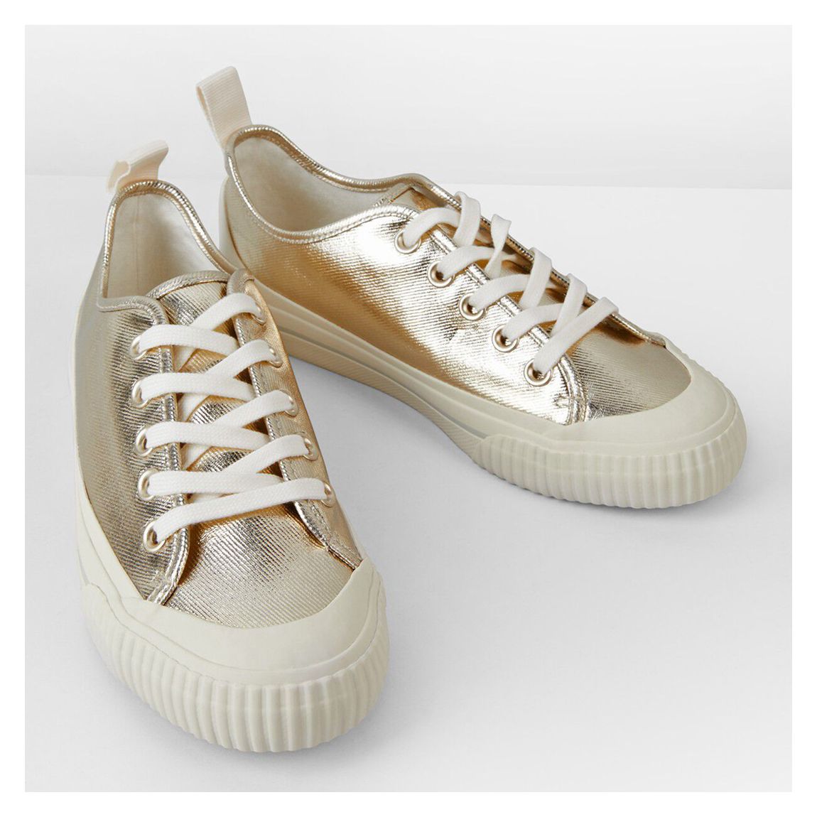 Gold Leyton Canvas Cotton Trainers main product photo