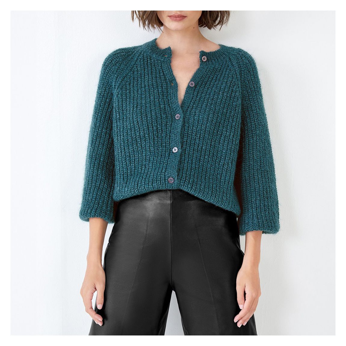 Teal Blake Fluffy Cardigan main product photo