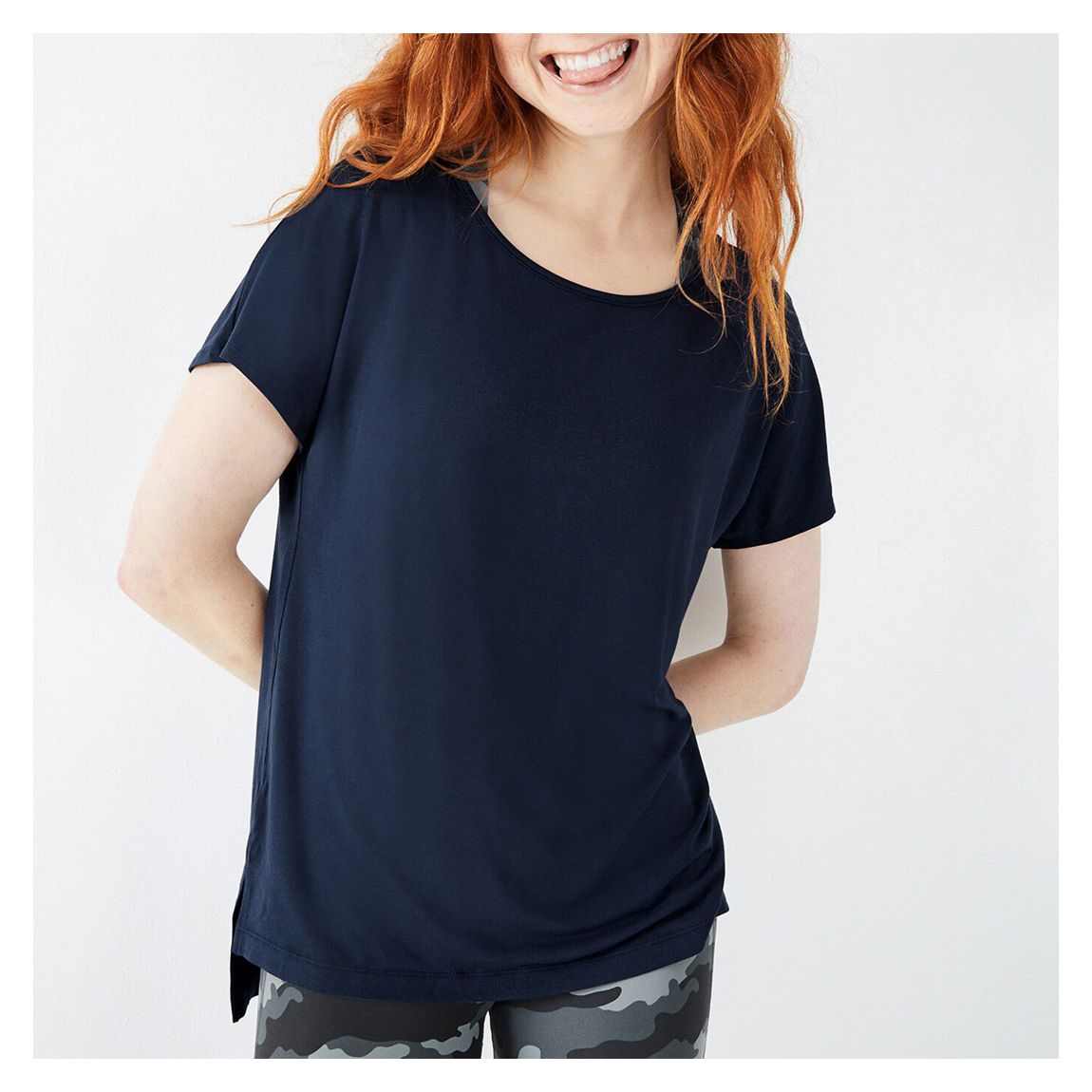 Navy Maia Open Back T-Shirt main product photo