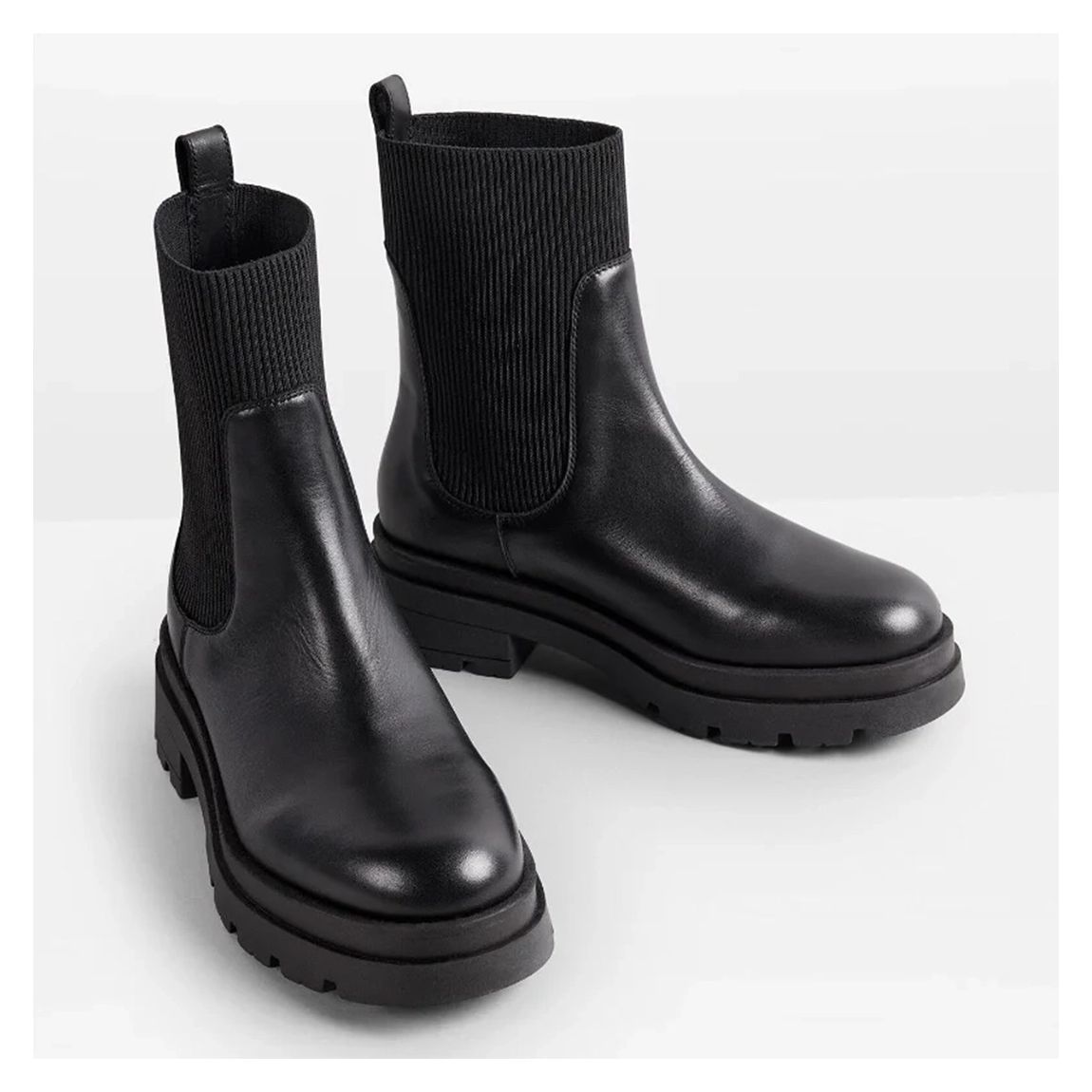 Black Pinner Leather Boots main product photo