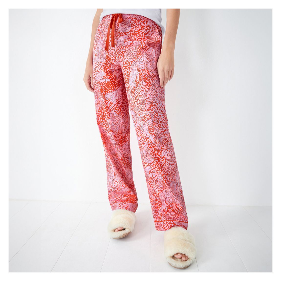 Orange/Pink Isla Printed Cotton PJ Trousers main product photo