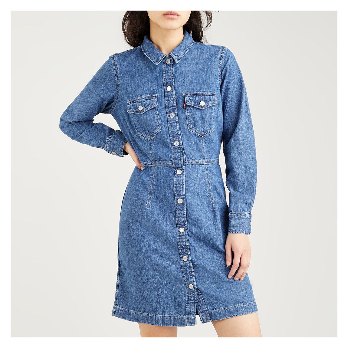 Blue Ellie Denim Cotton Dress main product photo