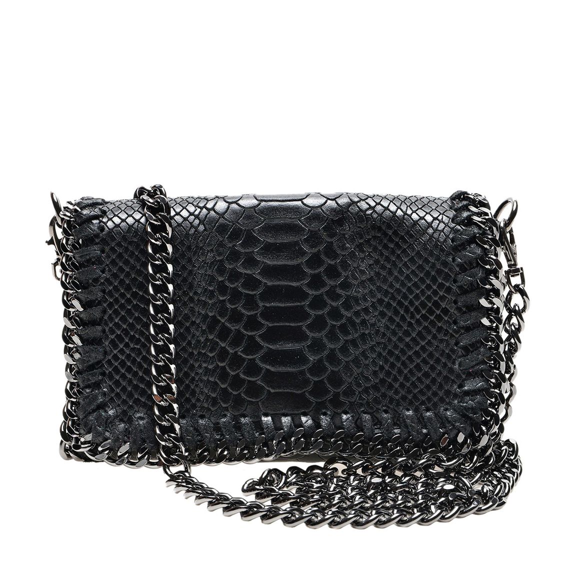 Black Italian Leather Clutch main product photo