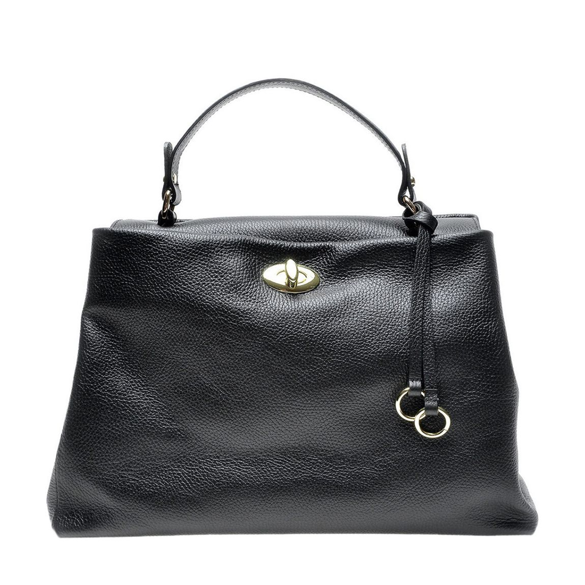 Black Italian Leather Handbag main product photo