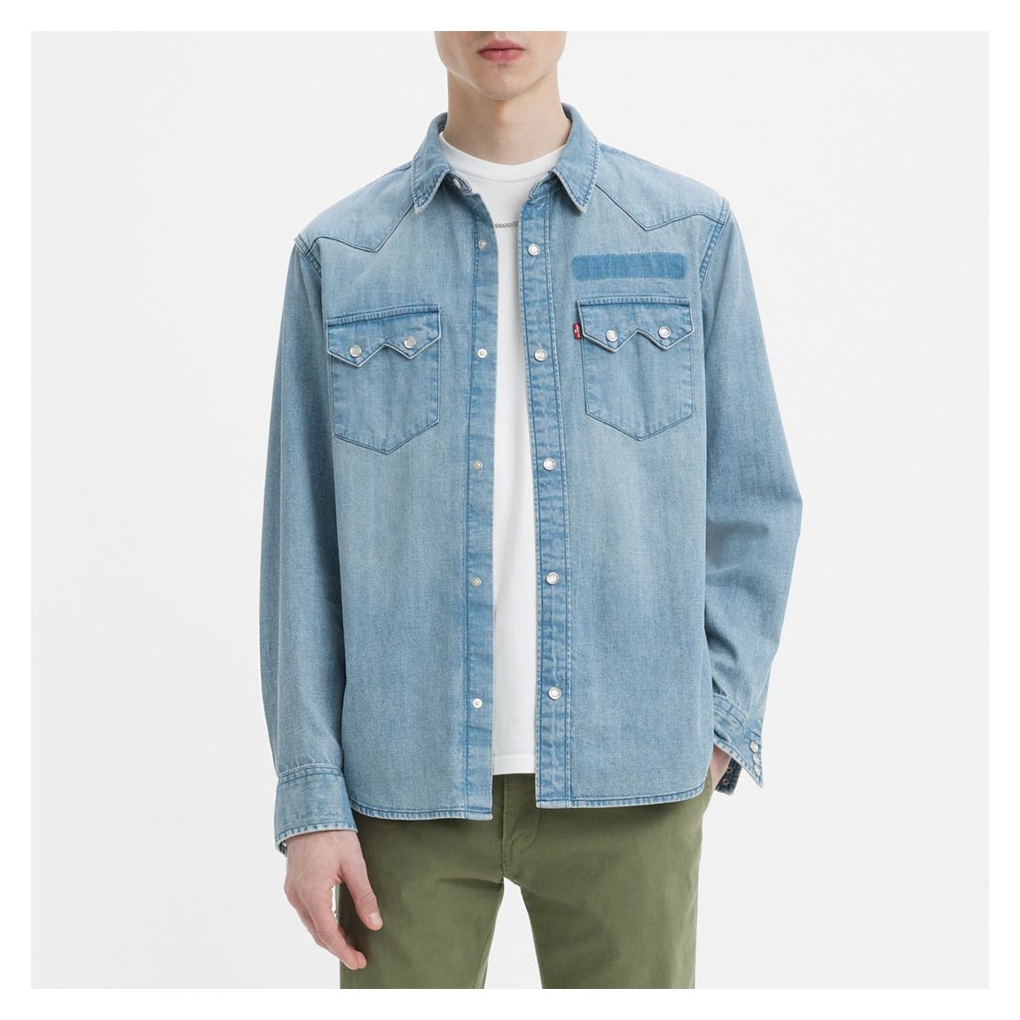 Light Wash Sawtooth Western Denim Jacket main product photo