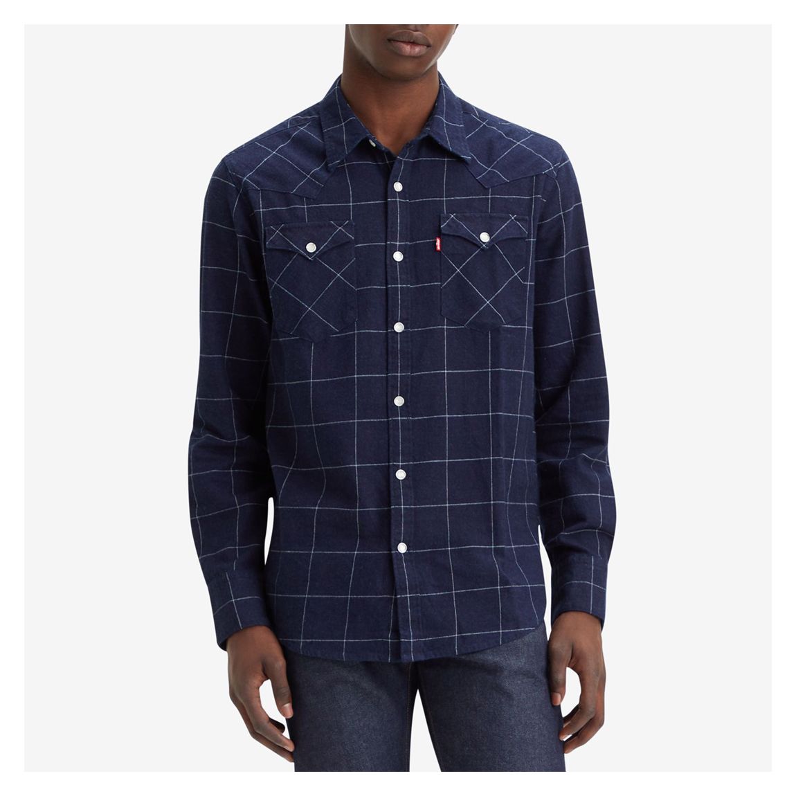 Navy Barstow Western Cotton Shirt main product photo