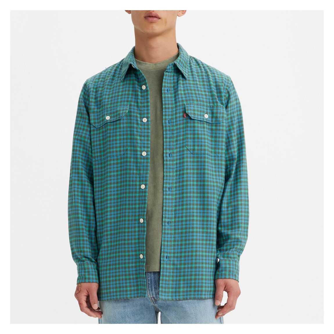 Blue Jackson Worker Cotton Check Shirt main product photo