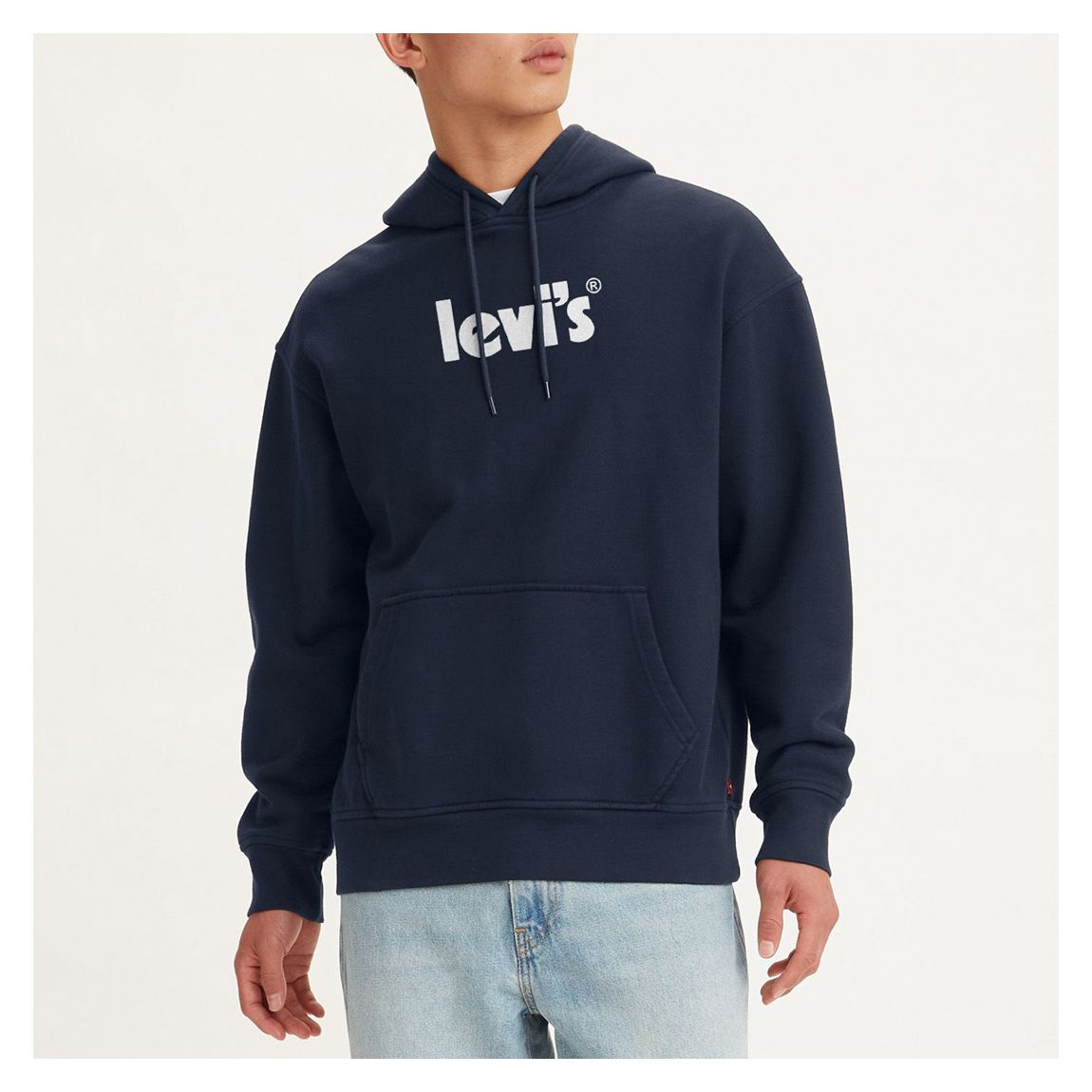 Navy Chest Logo Cotton Hoodie main product photo