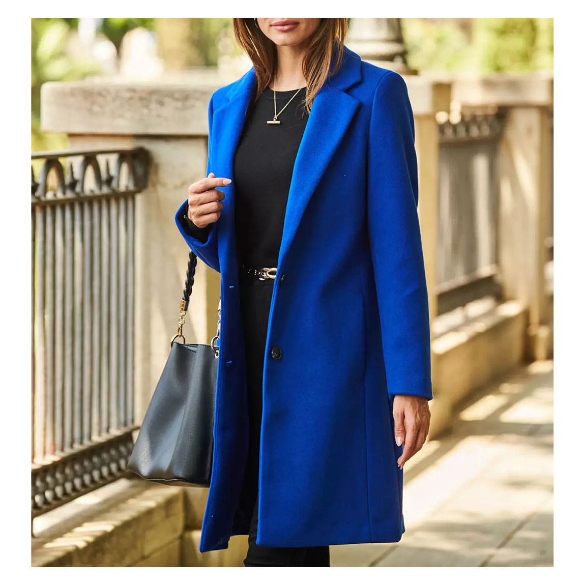 Cobalt Blue Single Breasted Coat main product photo