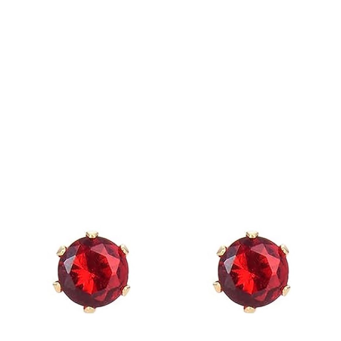18K Gold Ruby Red Birthstone Post Earrings main product photo