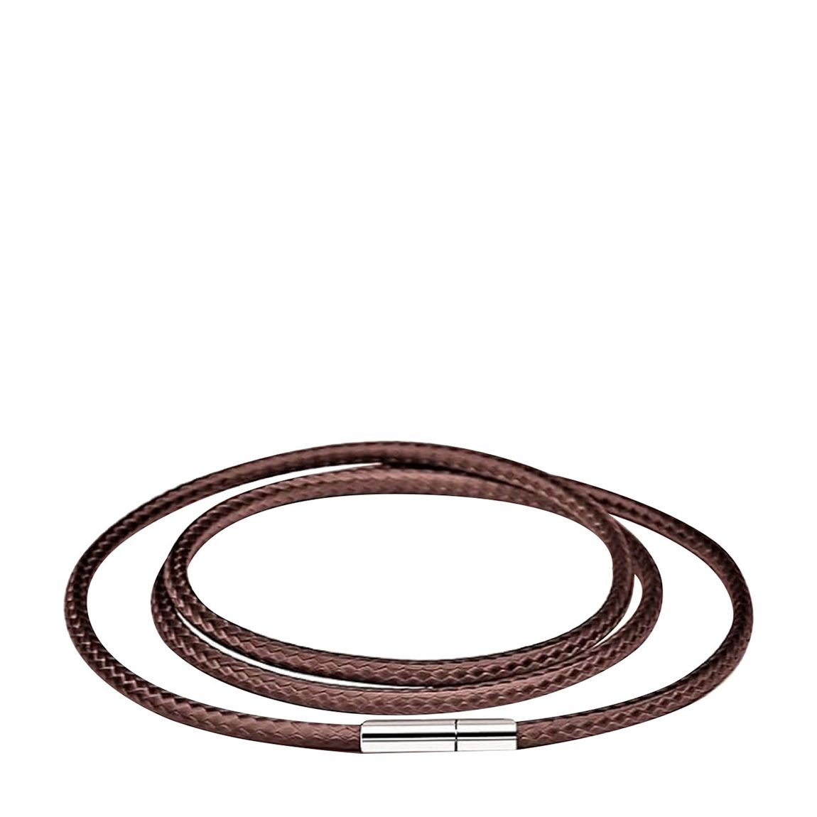 Silver &Brown Leather Magnetic Wrap Bracelet main product photo