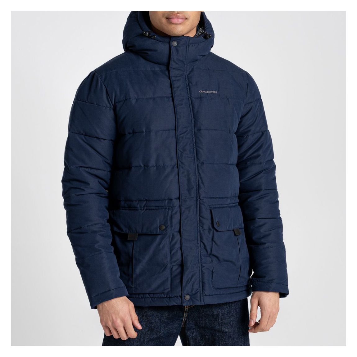Navy Baffled/Quilted Coat main product photo