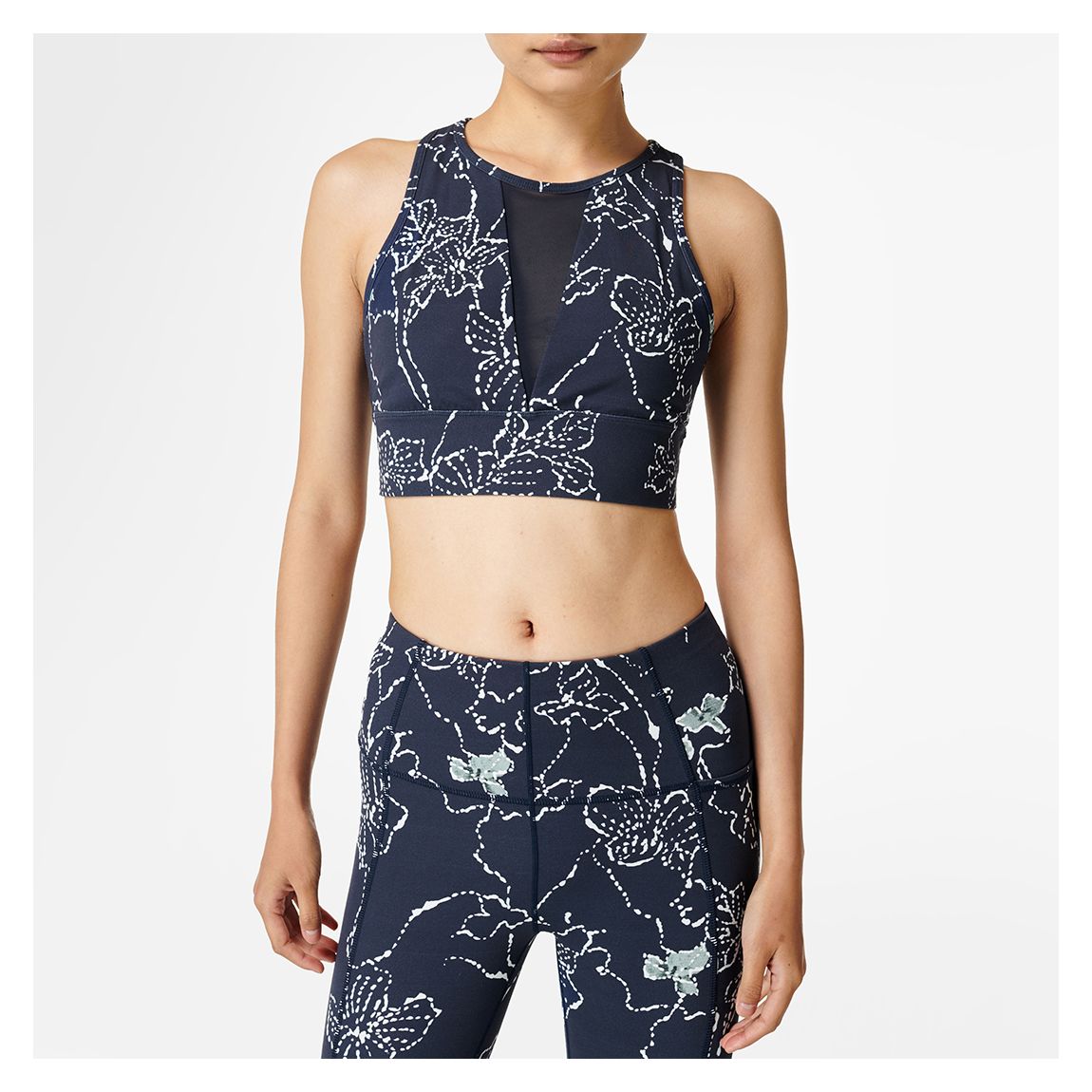 Blue Super Soft Mesh Workout Bra main product photo