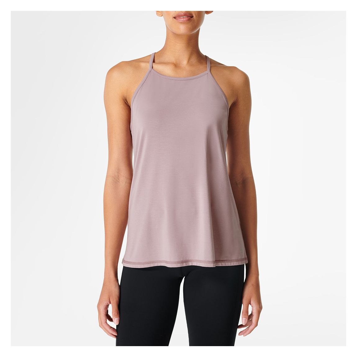 Pink Salutation Tie Back Yoga Tank main product photo