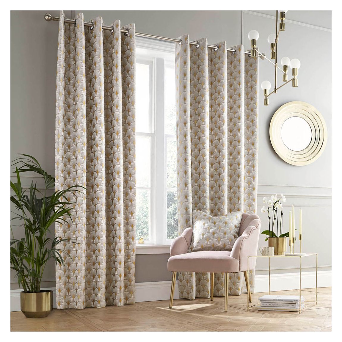 Sopwell 168x229cm Blackout Eyelet Curtains, Mustard main product photo