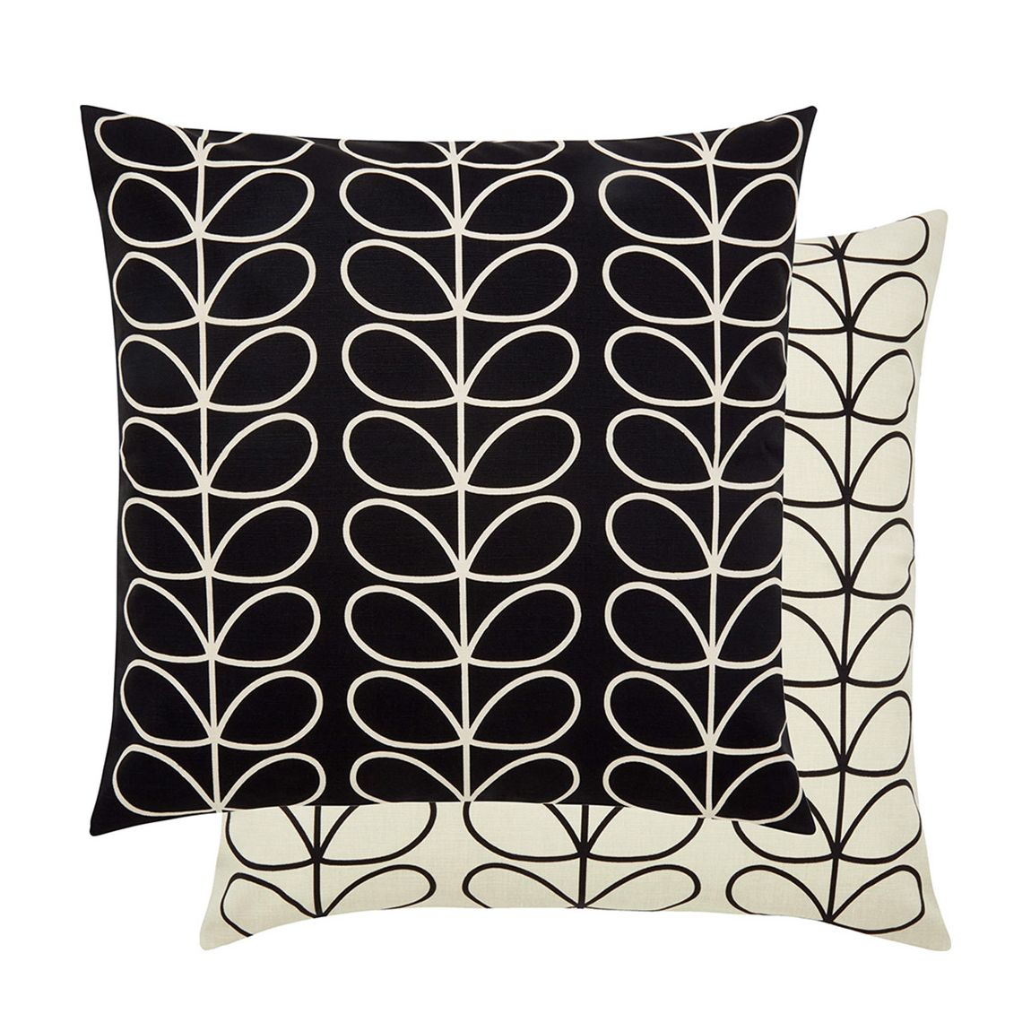 Small Linear Stem 50x50cm Feather Cushion, Monochrome main product photo