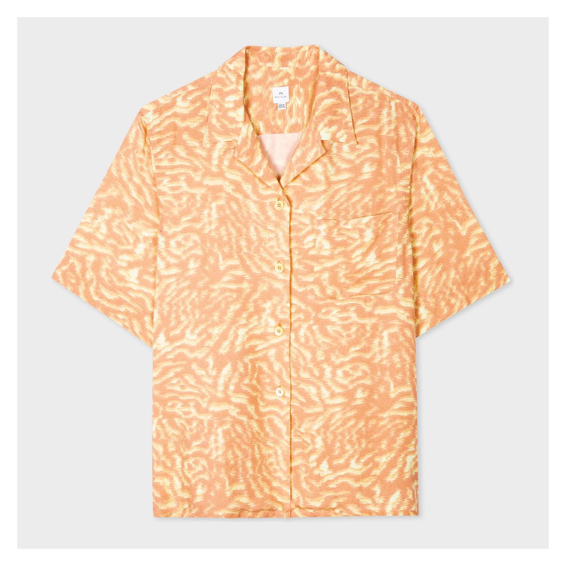 Orange Printed Button Shirt main product photo
