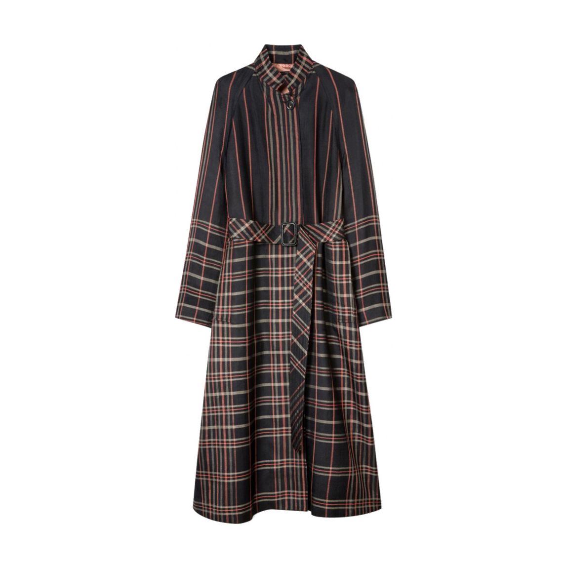 Black Check Detail Coat main product photo