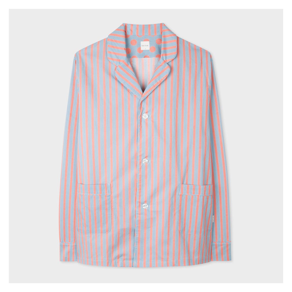 Blue Long Sleeve Stripe Pyjama Shirt main product photo