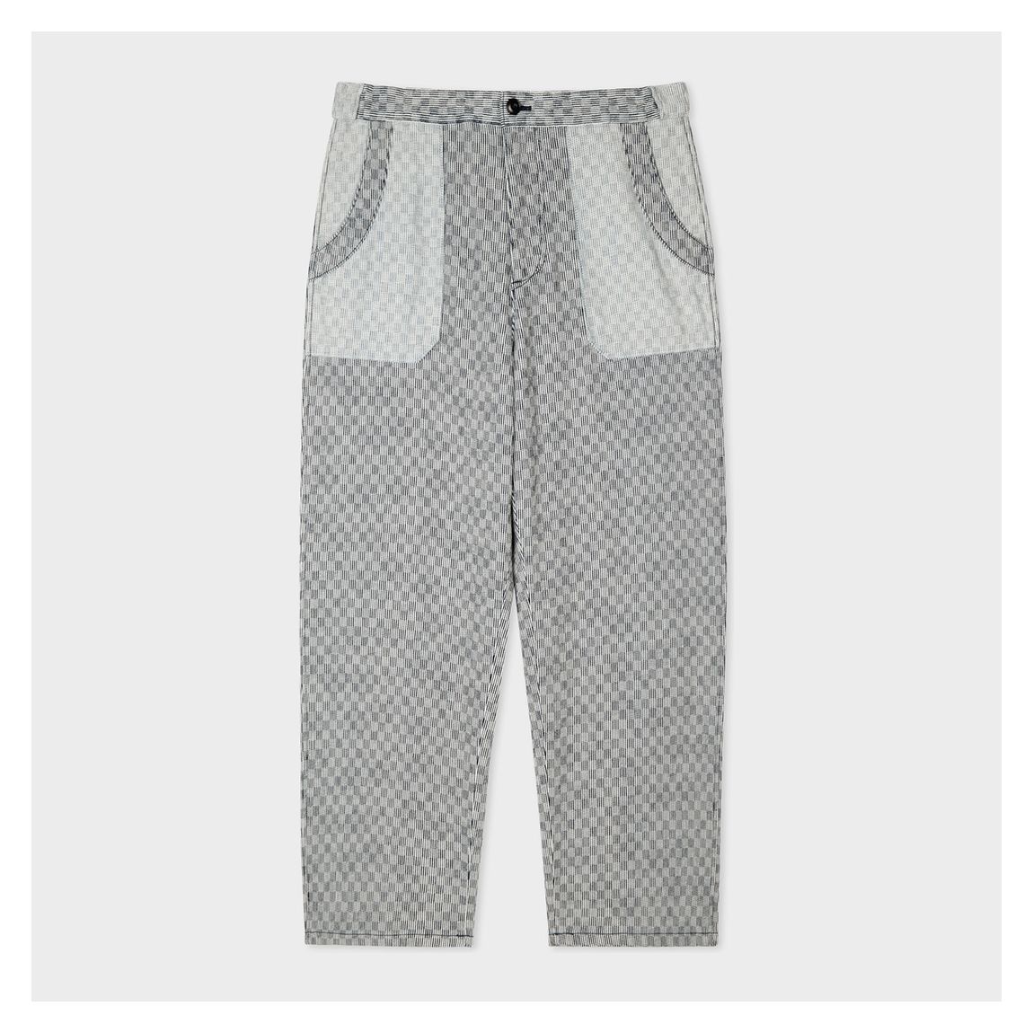 Grey Textured Cotton Trousers main product photo