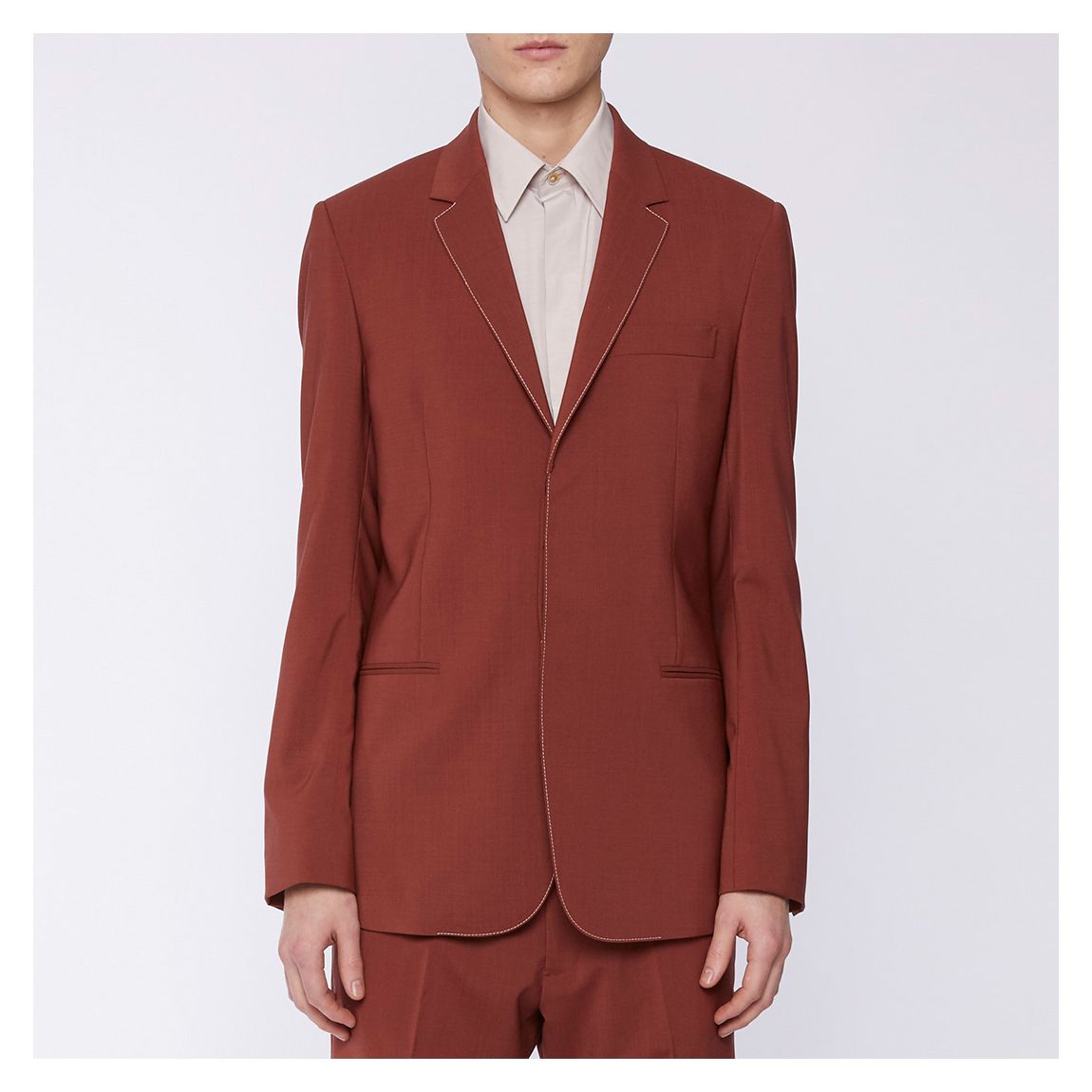 Red Concealed Wool Blazer main product photo