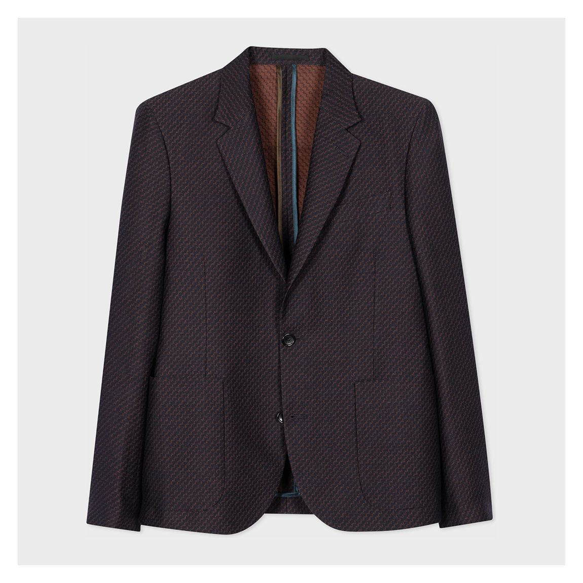 Navy Textured Unlined Cotton Blend Blazer main product photo