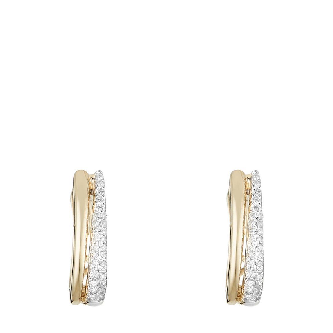 Yellow Gold Diamond Hoop Earrings main product photo