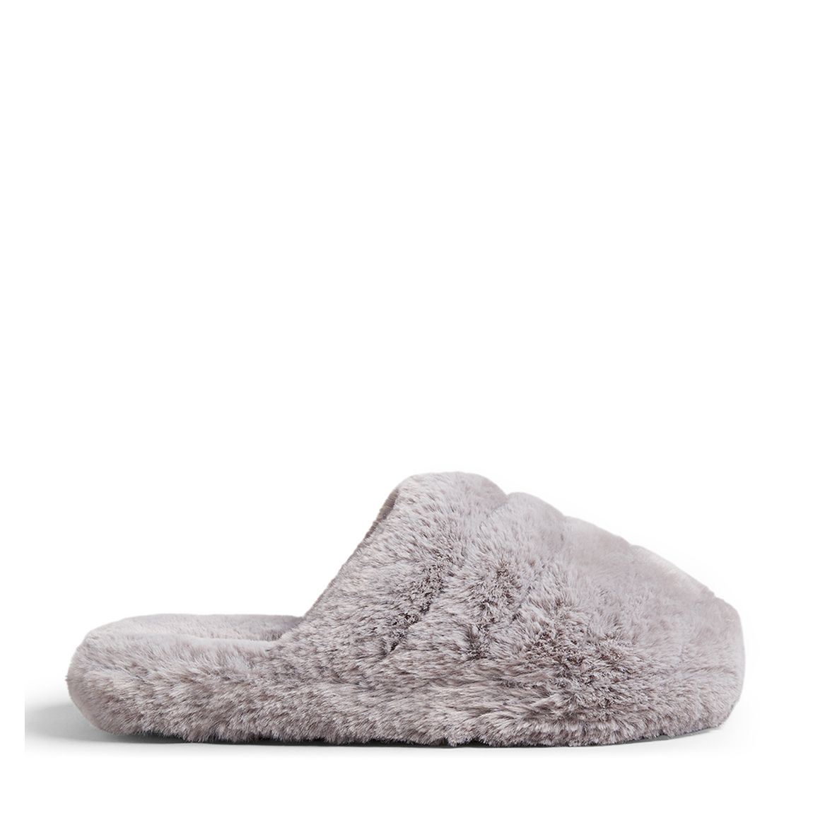 Grey Lopsey Faux Fur Mule Slipper main product photo