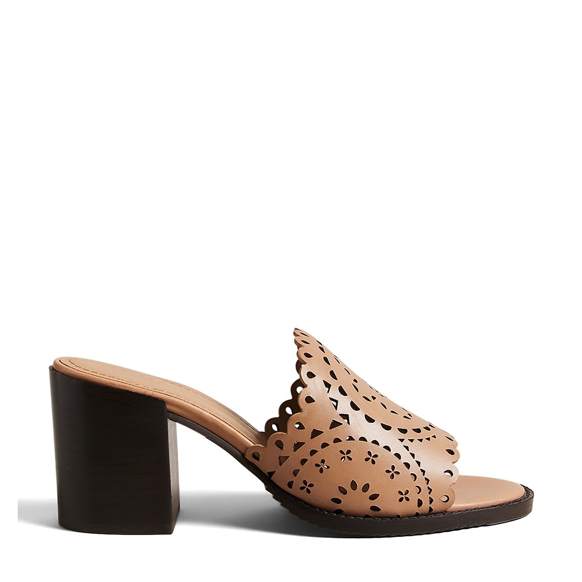 Brown Beebah Leather Heeled Mule main product photo