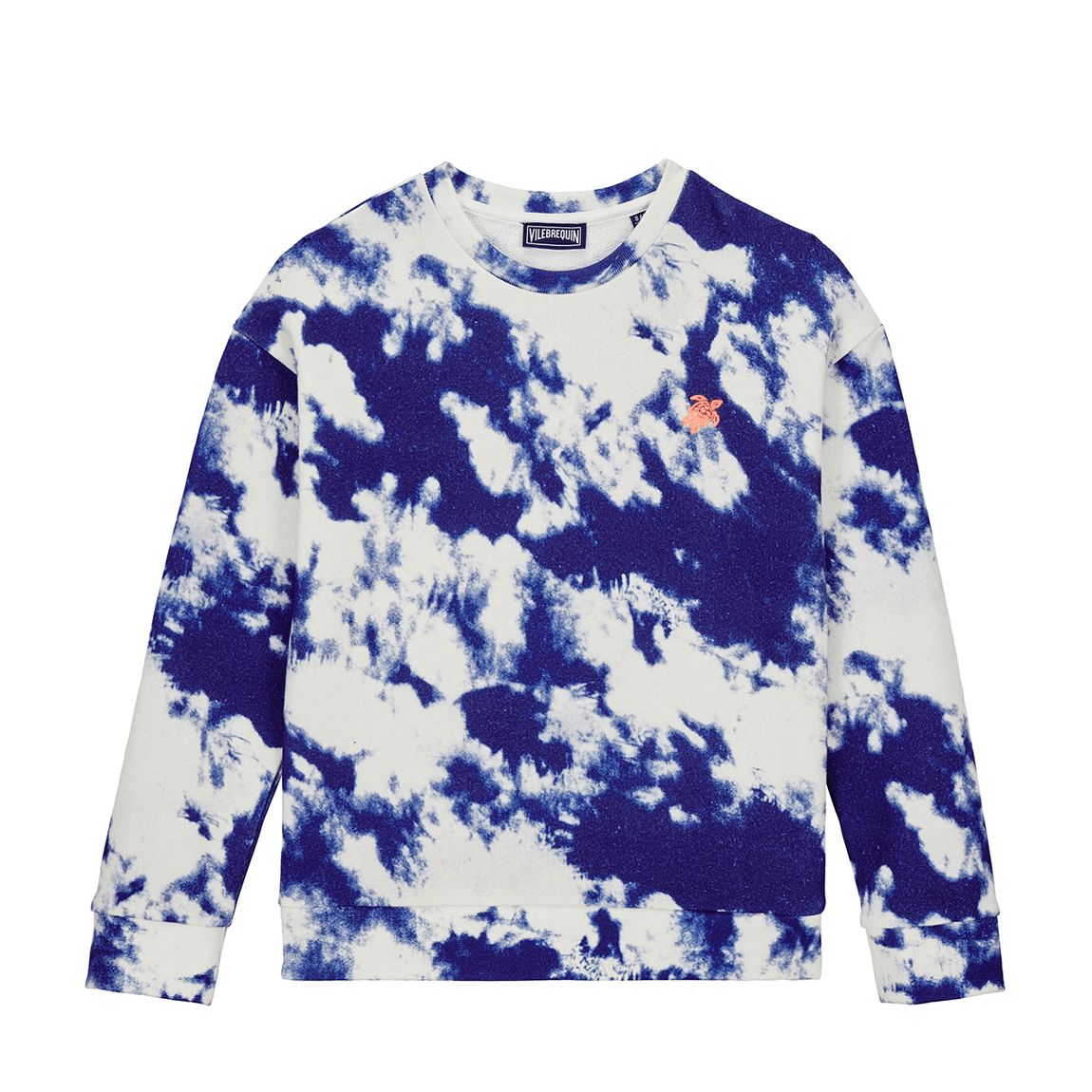 Navy Gareth Tie Dye Cotton Sweatshirt main product photo