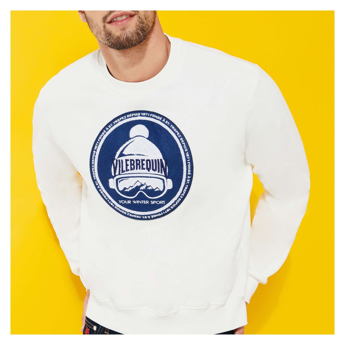 Cream Cotton Bornand Sweatshirt main product photo