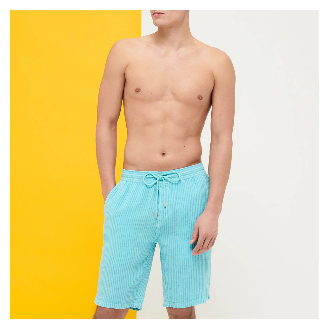 Blue Bahamas Bermuda Linen Shorts main product photo