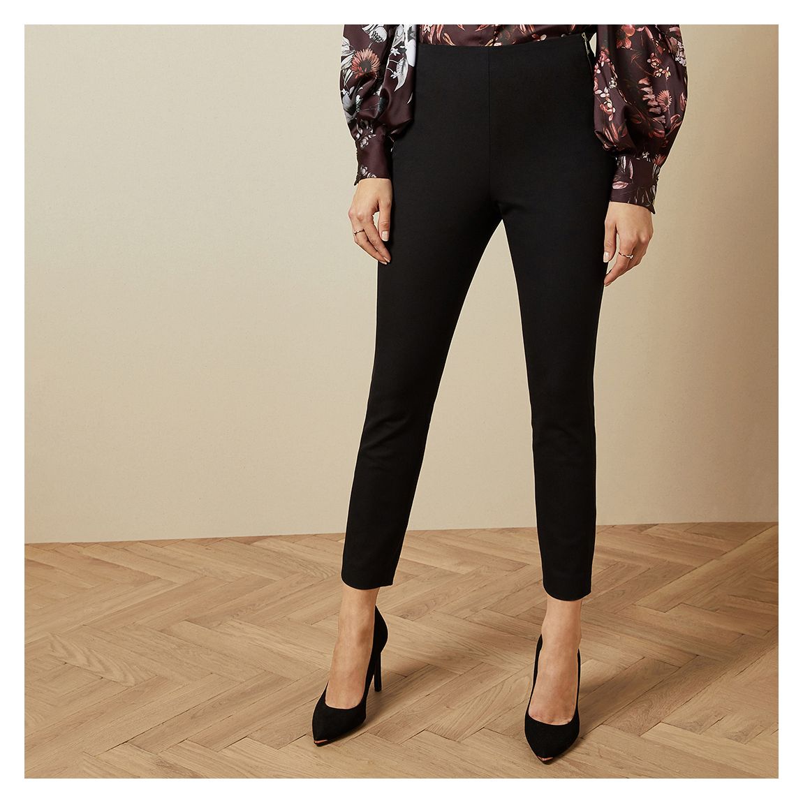 Black Cemelia Skinny Ankle Grazer Trousers main product photo