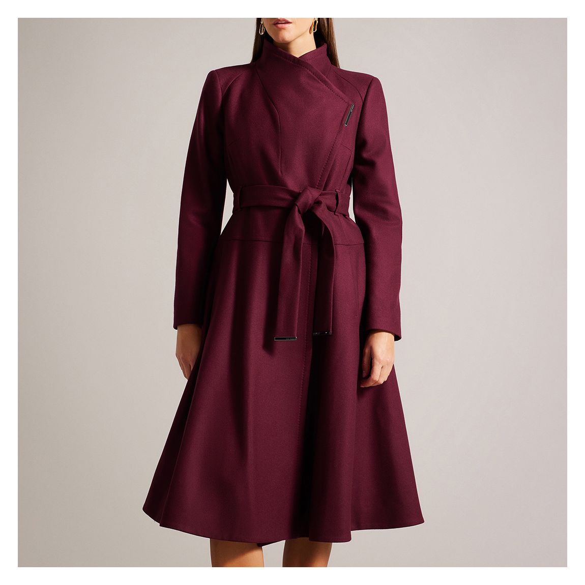 Burgundy Roseika Wool Blend Coat main product photo