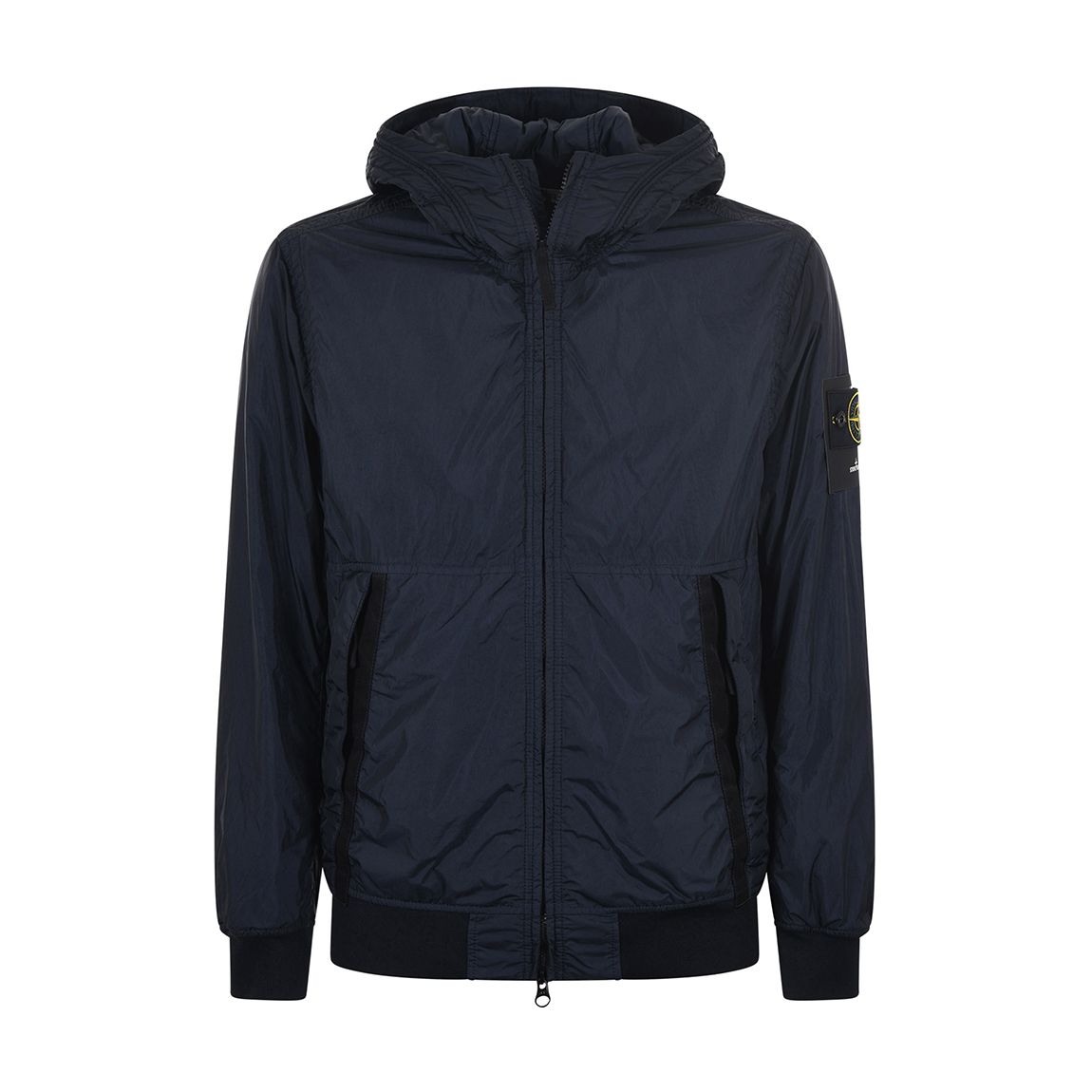 Navy Garment Dyed Crinkle Nylon Jacket main product photo