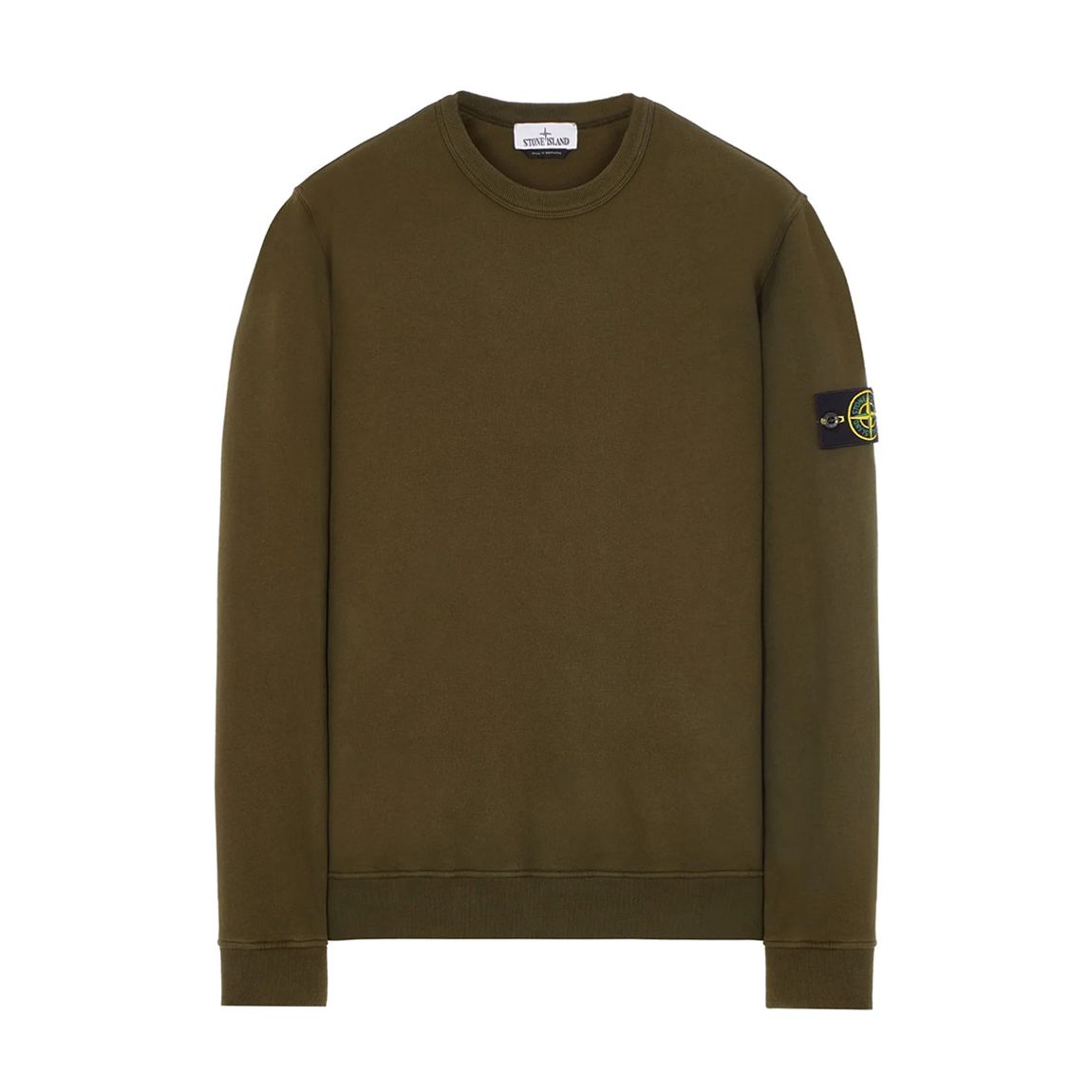 Olive Brushed Cotton Fleece Sweatshirt main product photo