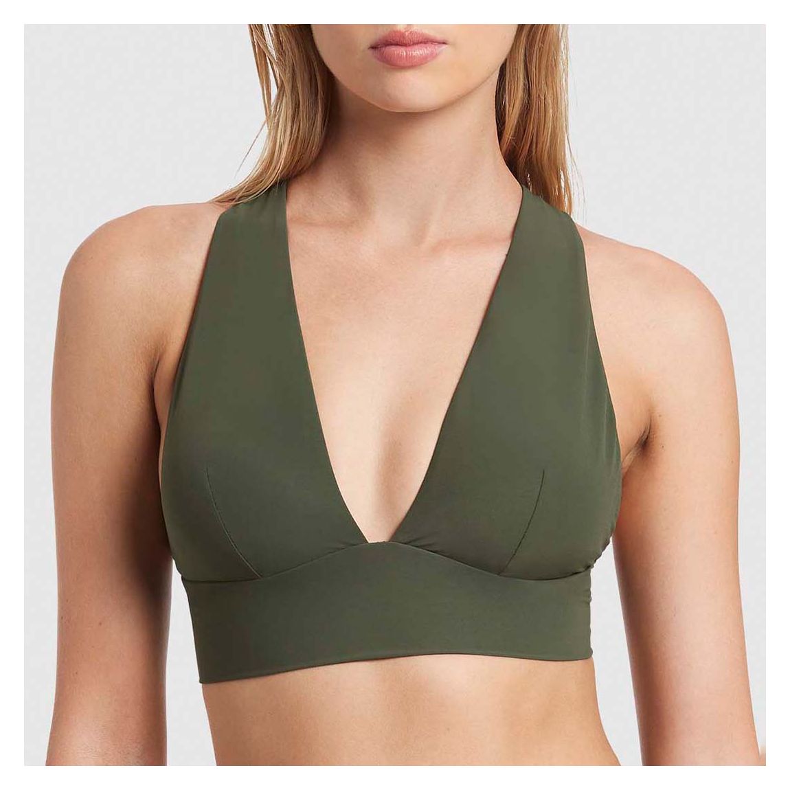 Green Soft Triangle Bikini Top main product photo