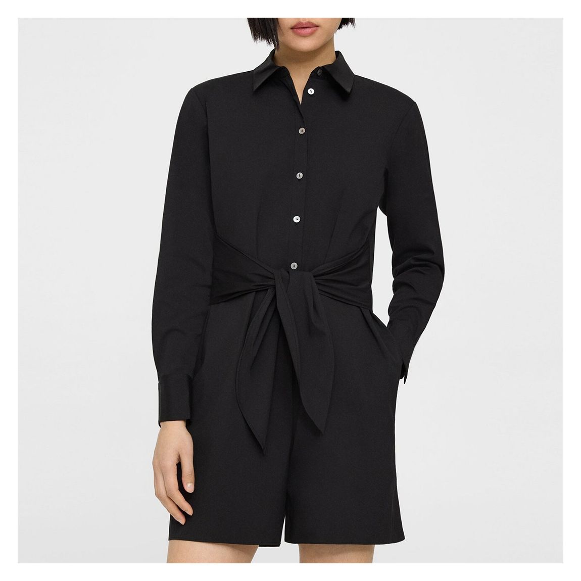 Black Tie Waist Romper Playsuit main product photo
