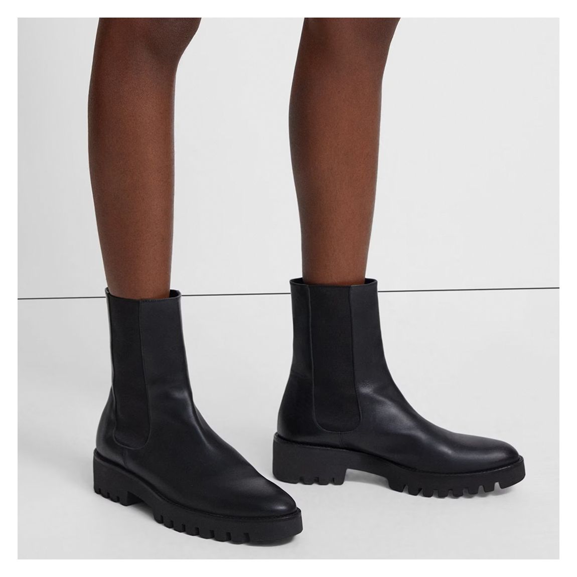 Black Chelsea Leather Boots main product photo