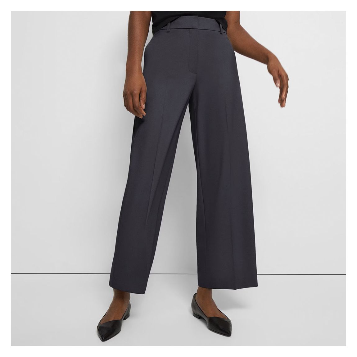 Navy Wool Blend Stretch Trousers main product photo