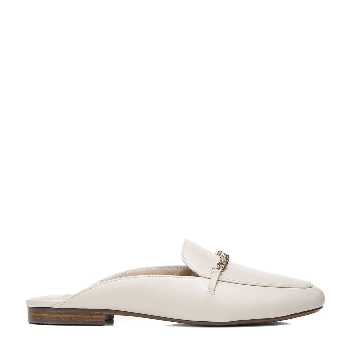 White Emiline Leather Mule Loafer main product photo