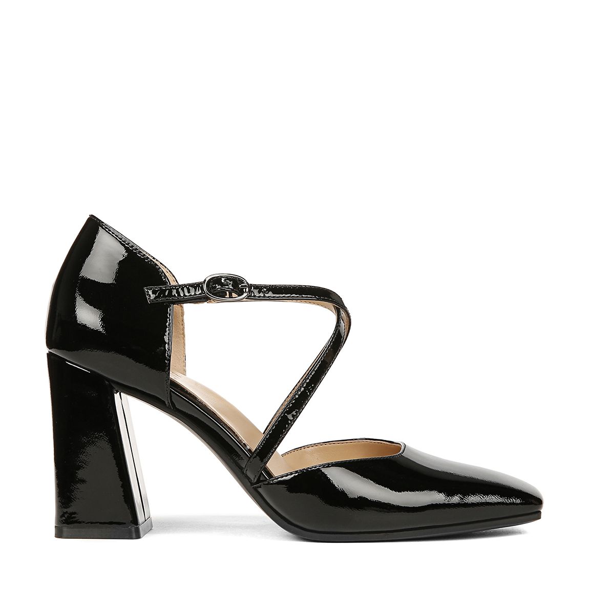 Black Leather Leesha Heeled Shoe main product photo