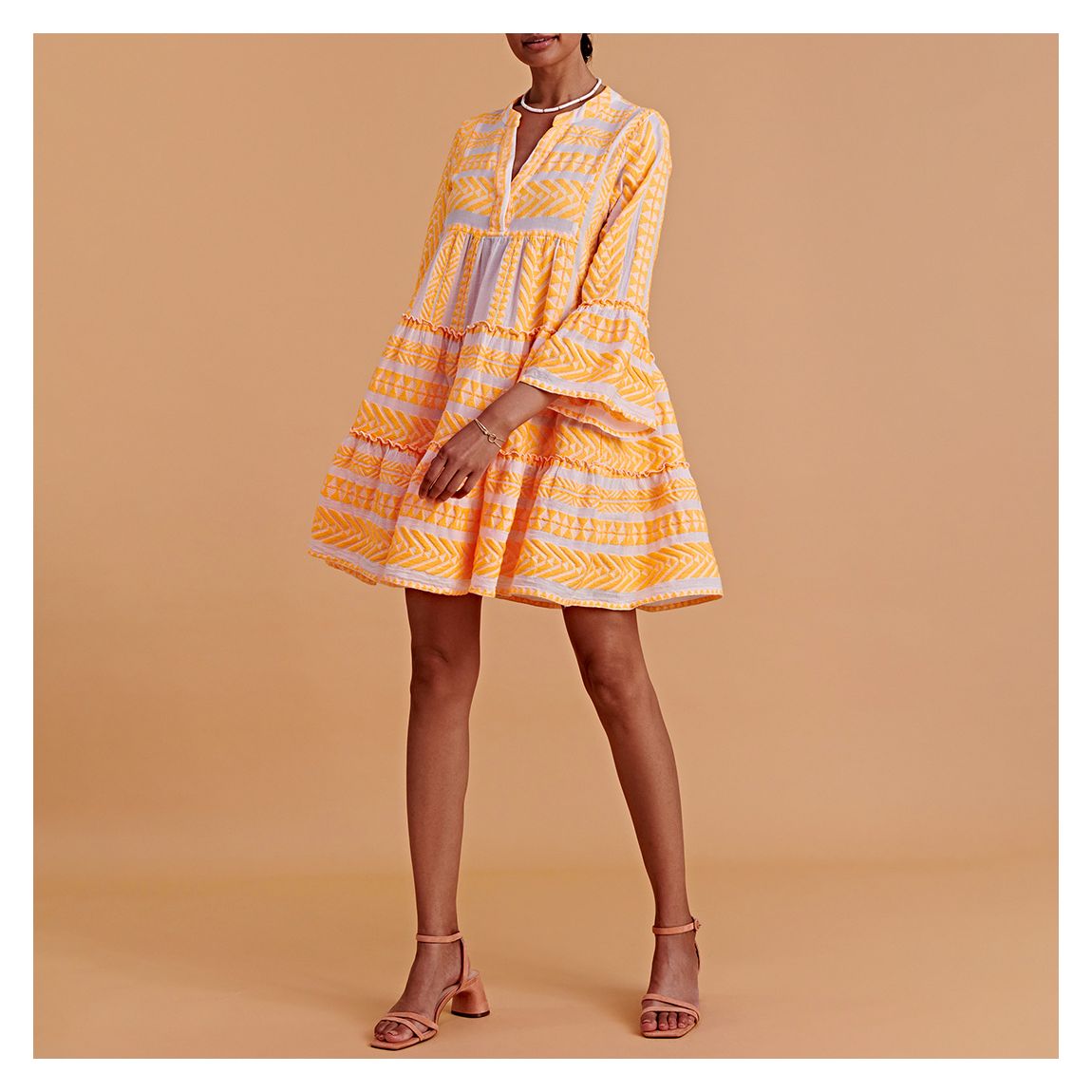 Orange & White Ella Dress main product photo