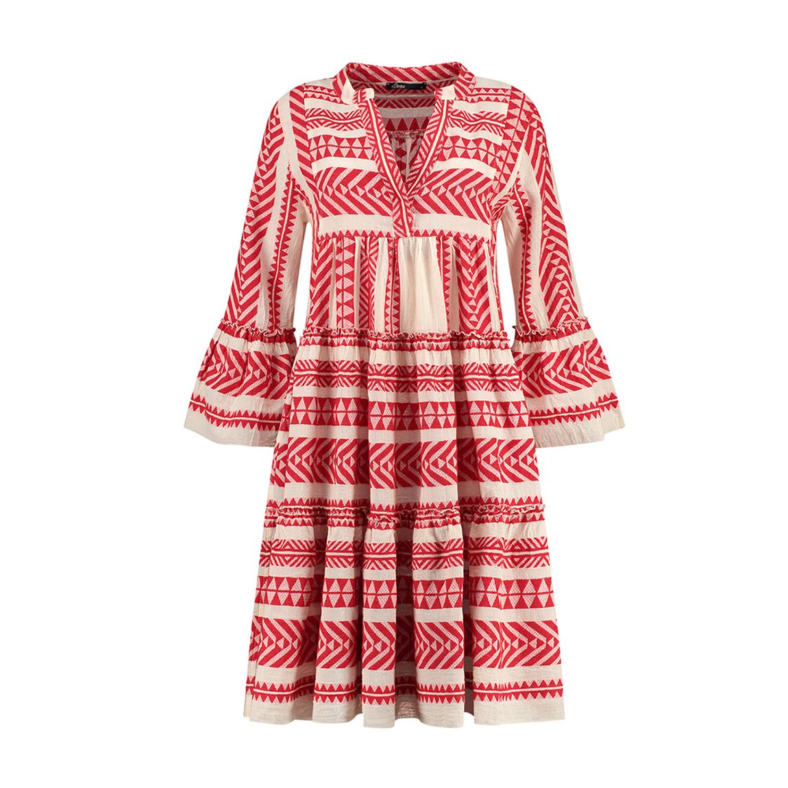Red & Off White Ella Midi Dress main product photo