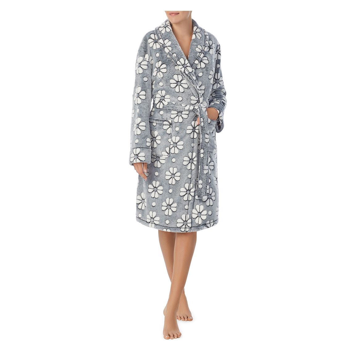 Grey Jacquard Plush Robe main product photo