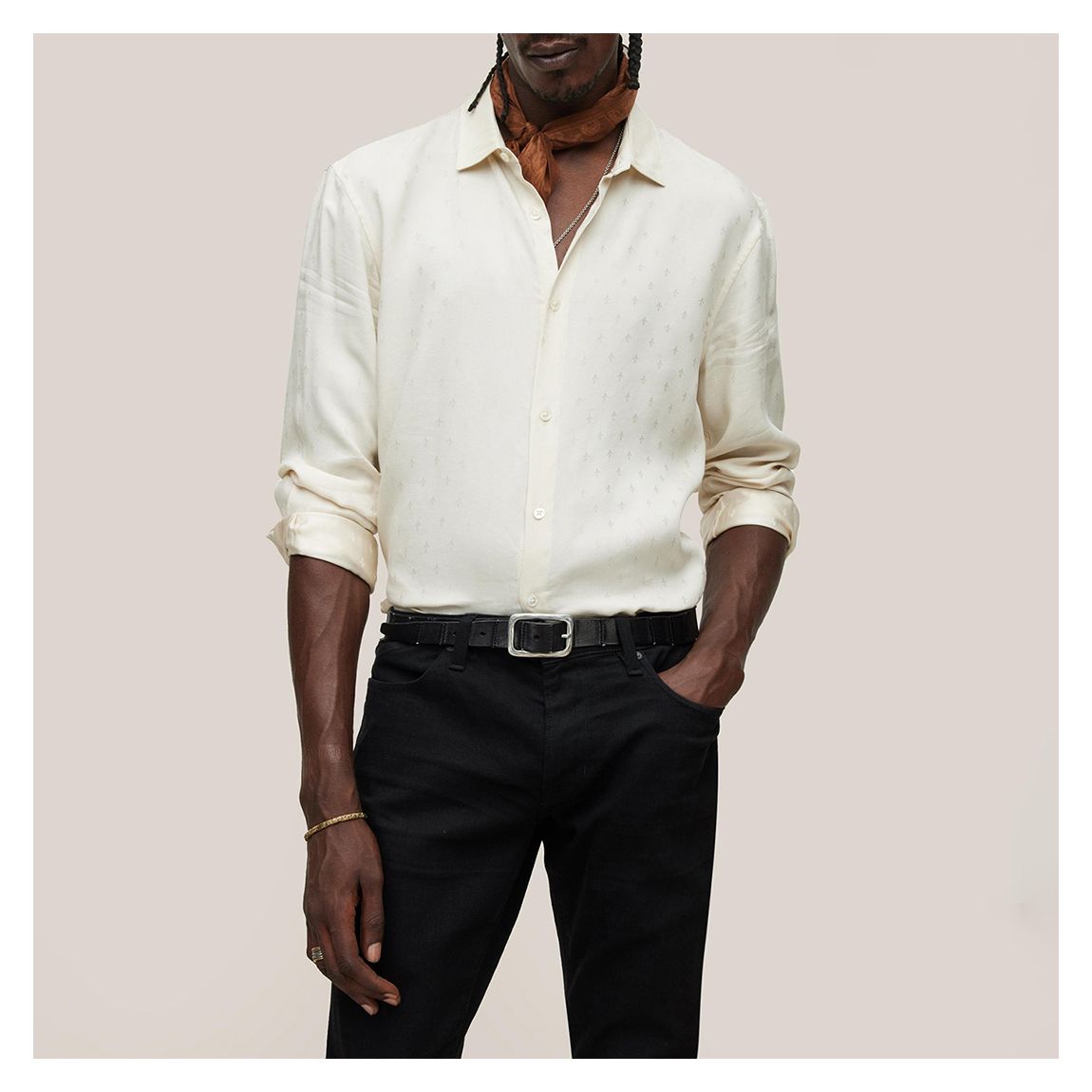 White Straight Bottom Hem Shirt main product photo