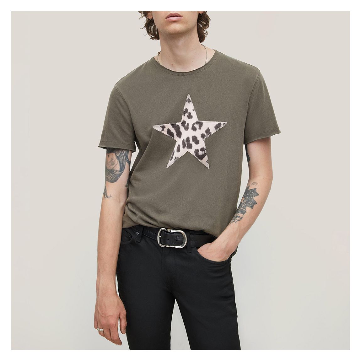 Charcoal Star Raw Edge T-Shirt main product photo