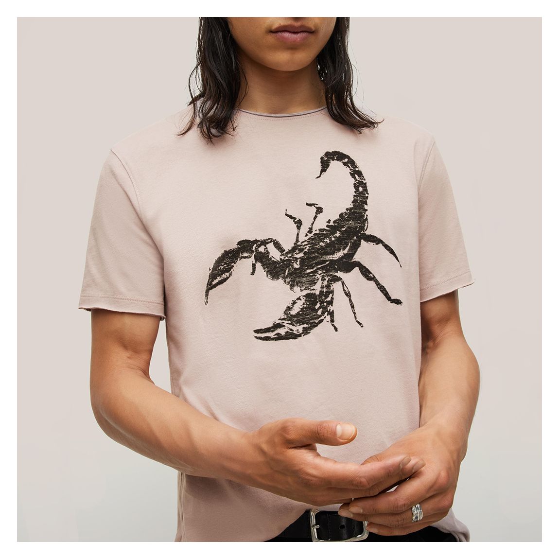 Pink Scorpio Raw Edge T-Shirt main product photo