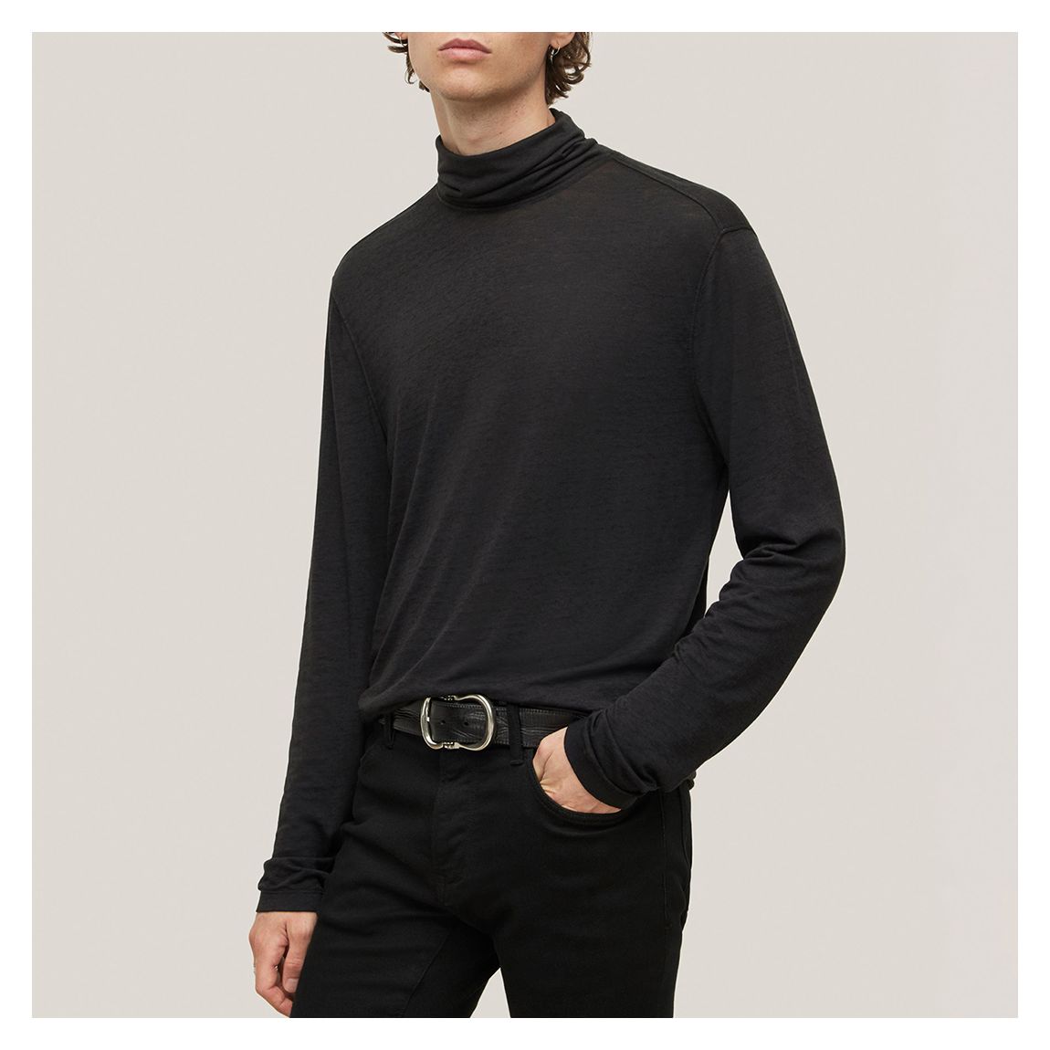 Charcoal Kent Burnout Turtle Neck Top main product photo