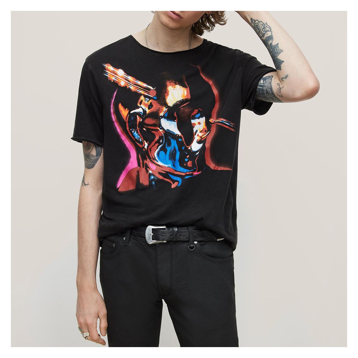 Black Vintage Raw Edge T-Shirt main product photo